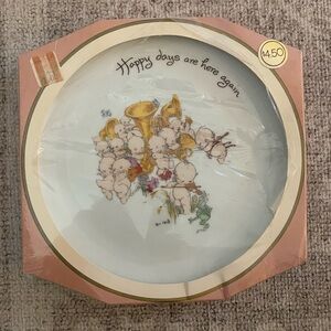 Kewpie Collector Plate Happy Days Are Here Again Vintage 1970s Music Angels *new